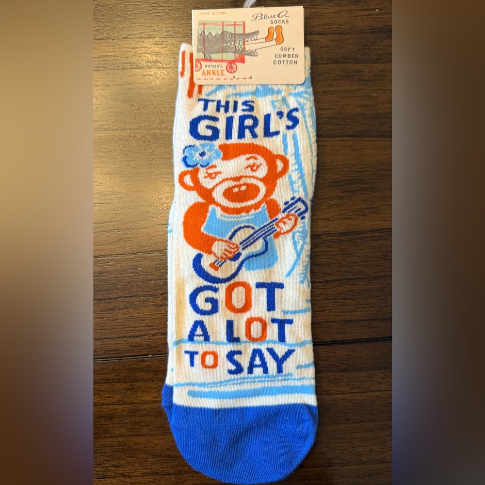NWT Blue Q Ankle Socks This Girl’s Got A lot to Say